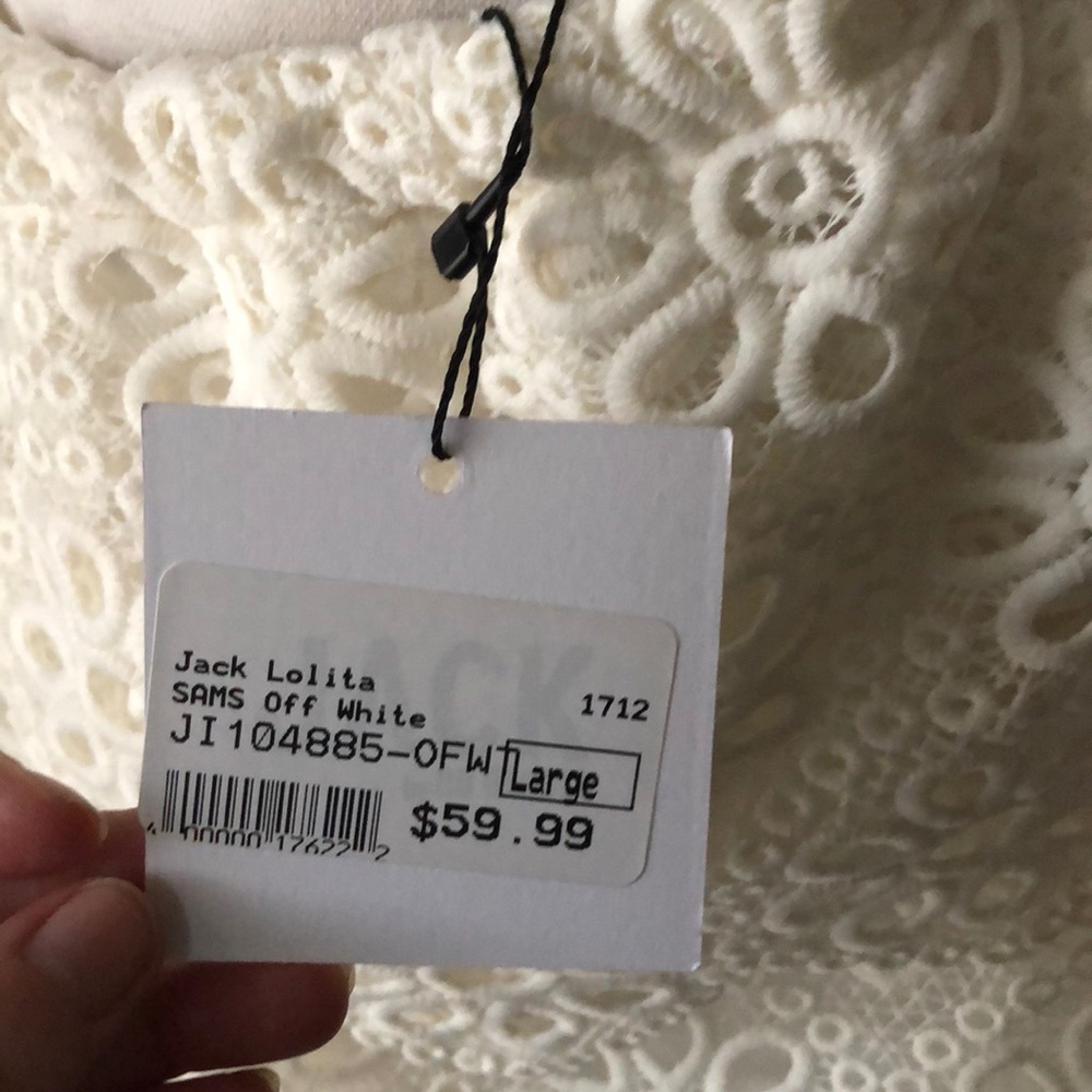 Jack by BB Dakota Lolita Off white top  sz L - Picture 5 of 6